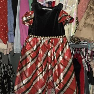 Plaid Red and Black Kids Costume Dress